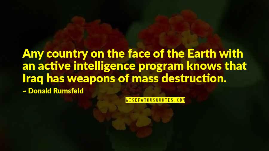 The Destruction Of The Earth Quotes By Donald Rumsfeld: Any country on the face of the Earth