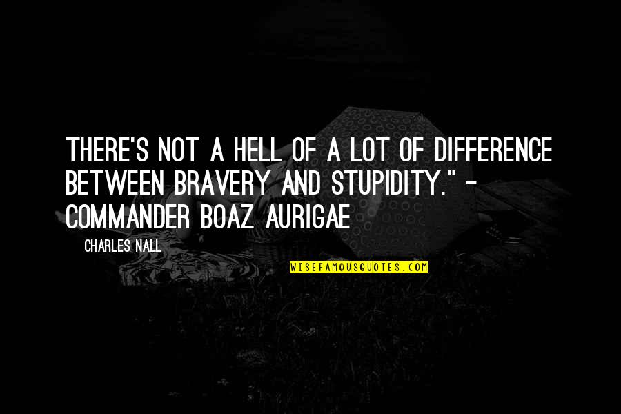 The Difference Between Bravery And Stupidity Quotes By Charles Nall: There's not a hell of a lot of