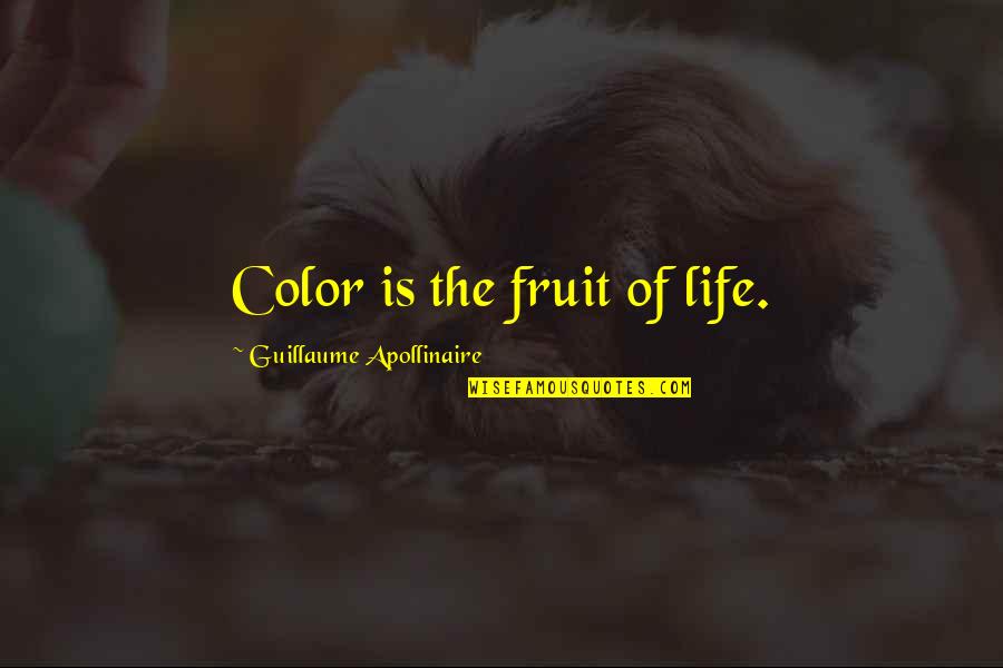 The Difference Between Cats And Dogs Quotes By Guillaume Apollinaire: Color is the fruit of life.