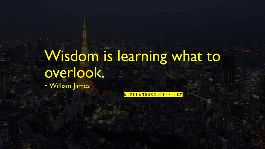 The Difference Between Greatness And Mediocrity Quotes By William James: Wisdom is learning what to overlook.