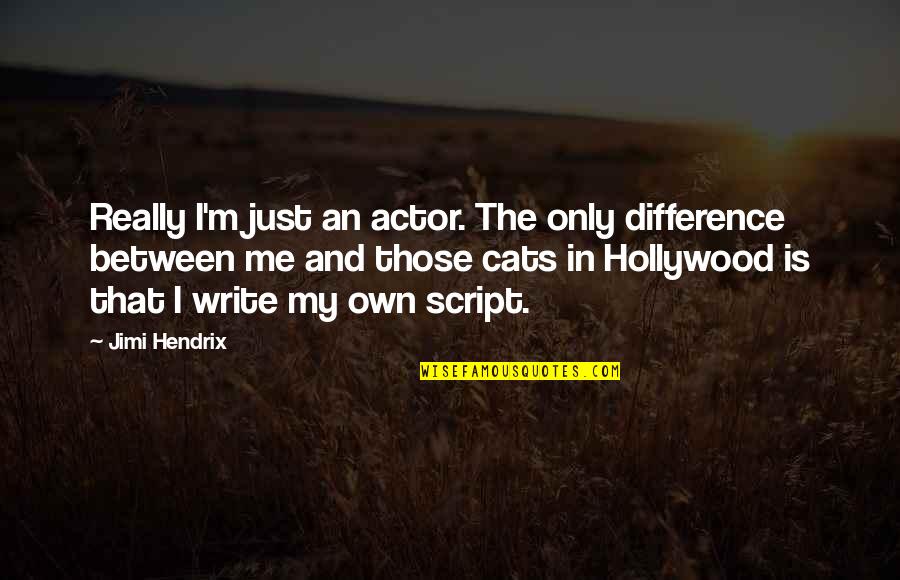 The Difference Between You And Me Quotes By Jimi Hendrix: Really I'm just an actor. The only difference