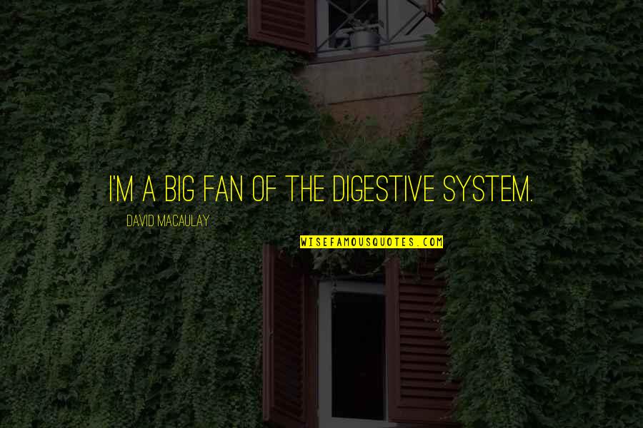 The Digestive System Quotes By David Macaulay: I'm a big fan of the digestive system.