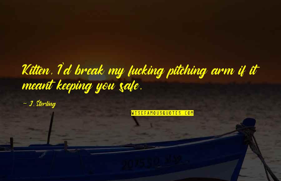 The Director In Brave New World Quotes By J. Sterling: Kitten, I'd break my fucking pitching arm if