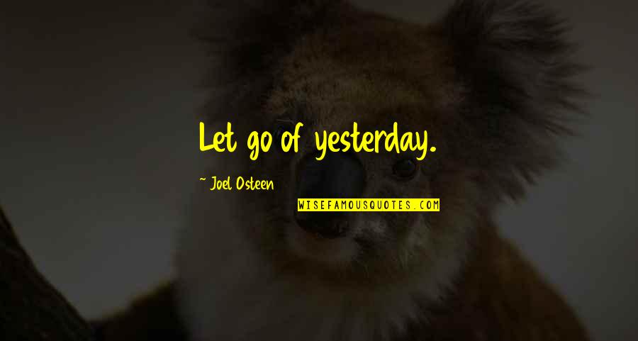The Discovery Dissipation Quotes By Joel Osteen: Let go of yesterday.