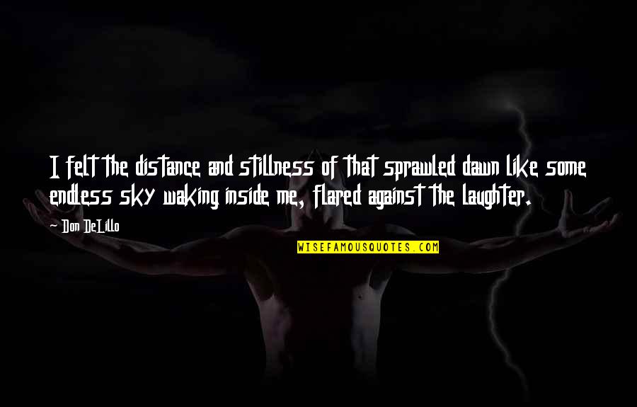 The Distance Quotes By Don DeLillo: I felt the distance and stillness of that