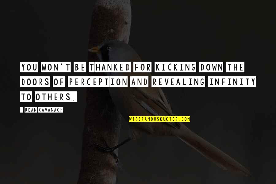 The Doors Of Perception Best Quotes By Dean Cavanagh: You Won't Be Thanked For Kicking Down The