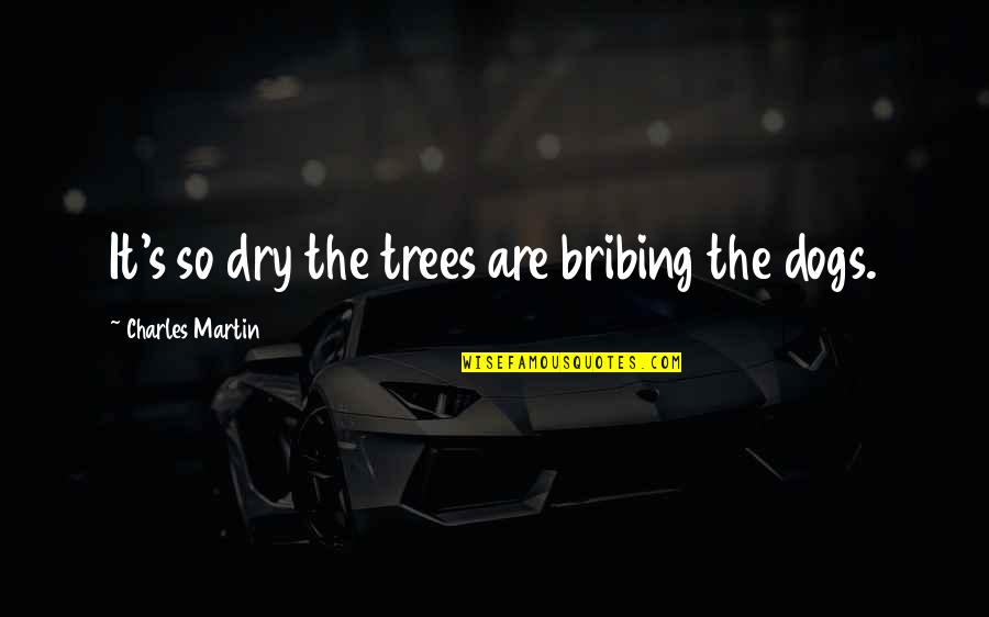 The Drought Quotes By Charles Martin: It's so dry the trees are bribing the
