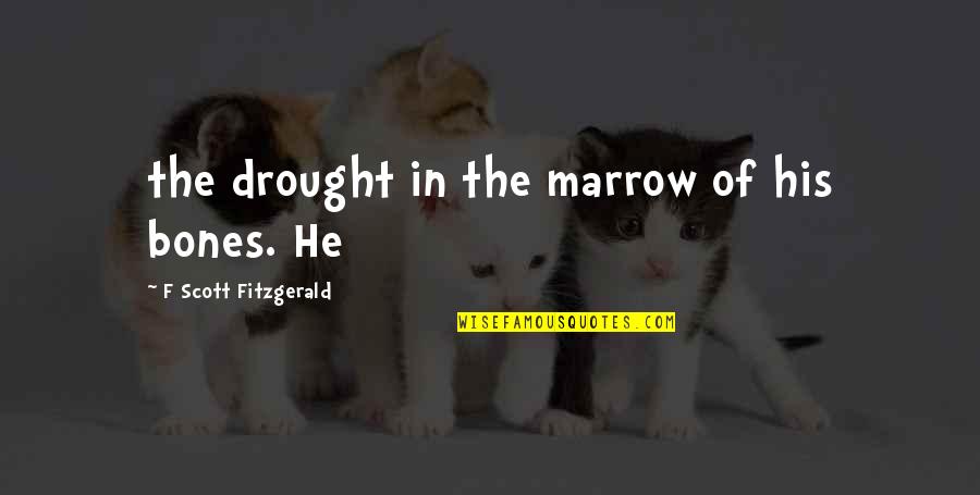 The Drought Quotes By F Scott Fitzgerald: the drought in the marrow of his bones.