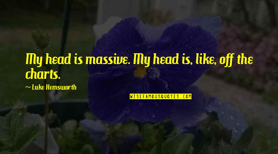 The Duchess Of Malfi Bosola Quotes By Luke Hemsworth: My head is massive. My head is, like,