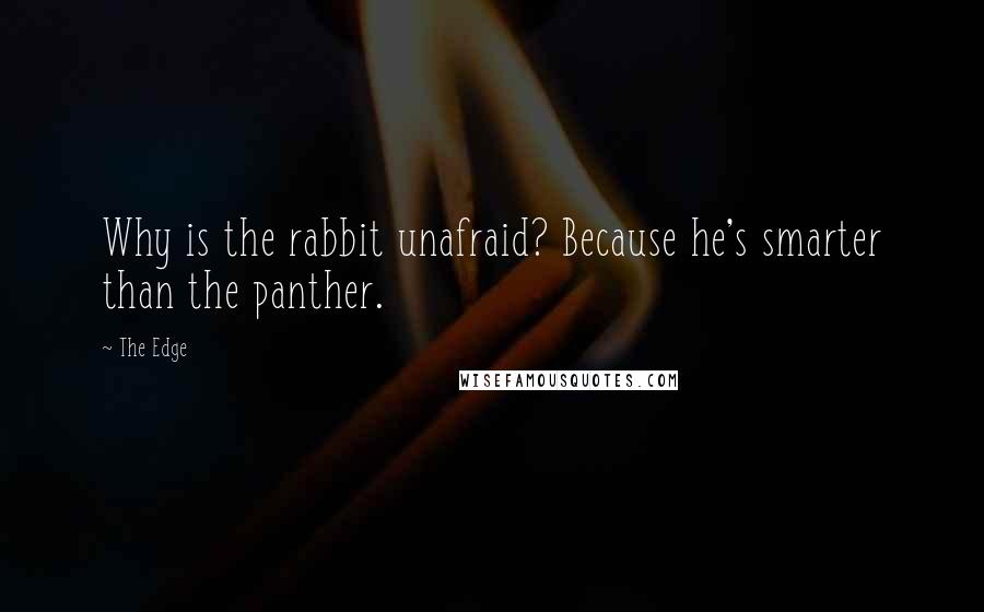 The Edge quotes: Why is the rabbit unafraid? Because he's smarter than the panther.