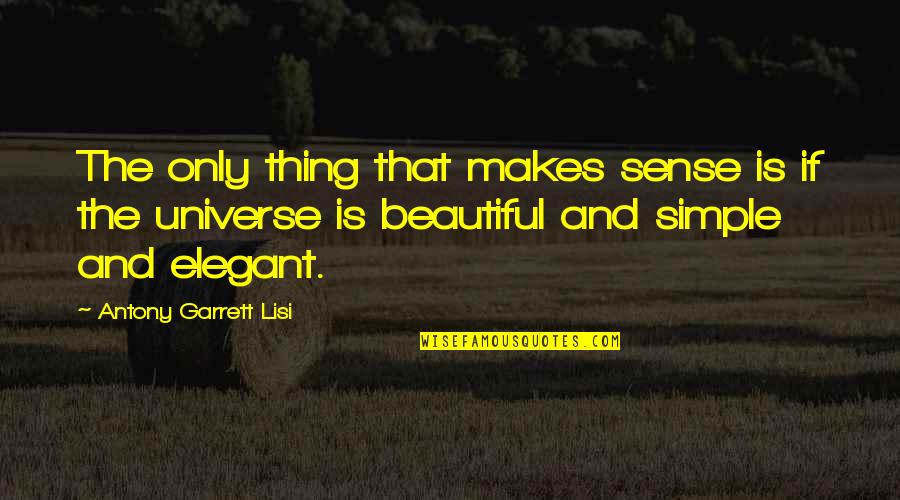 The Elegant Universe Quotes By Antony Garrett Lisi: The only thing that makes sense is if