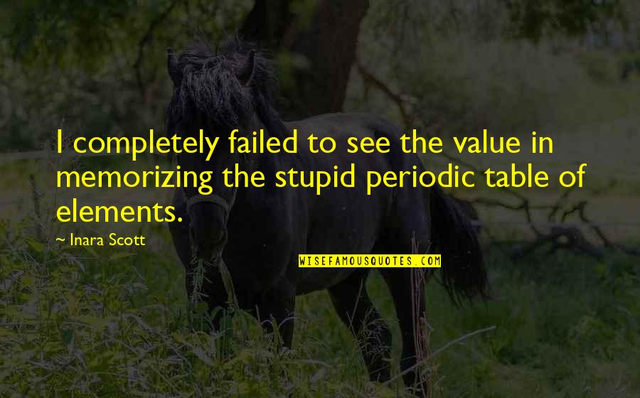 The Elements In The Periodic Table Quotes By Inara Scott: I completely failed to see the value in