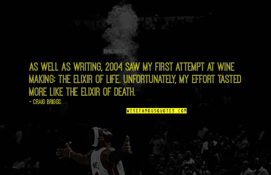 The Elixir Quotes By Craig Briggs: As well as writing, 2004 saw my first