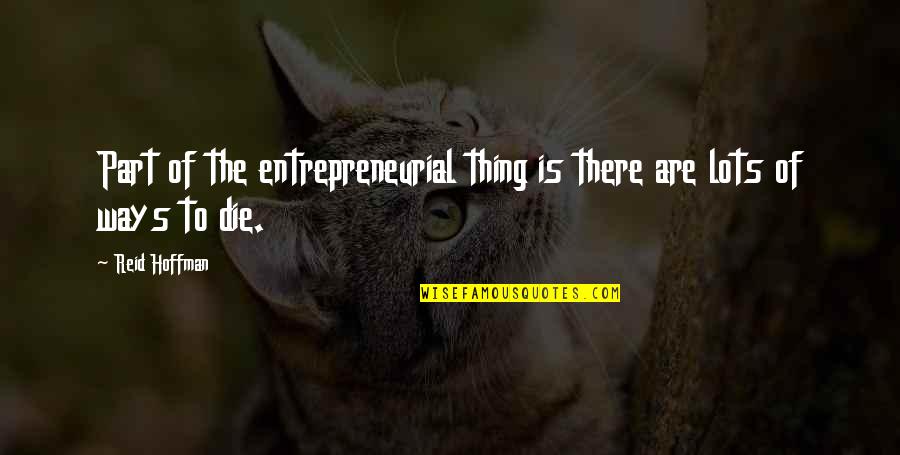 The End Of The Civil War Quotes By Reid Hoffman: Part of the entrepreneurial thing is there are