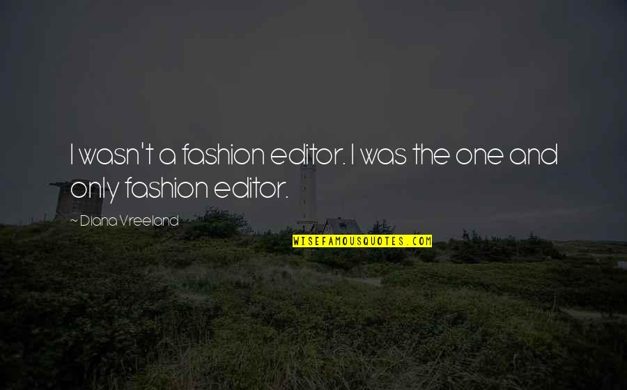 The End Of The World In The Bible Quotes By Diana Vreeland: I wasn't a fashion editor. I was the