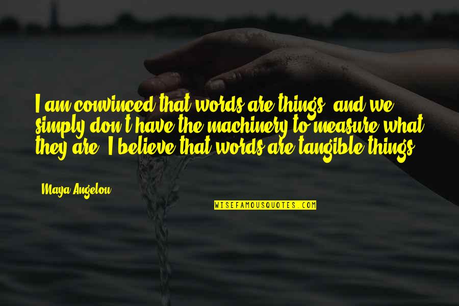 The Ends Don't Justify The Means Quotes By Maya Angelou: I am convinced that words are things, and