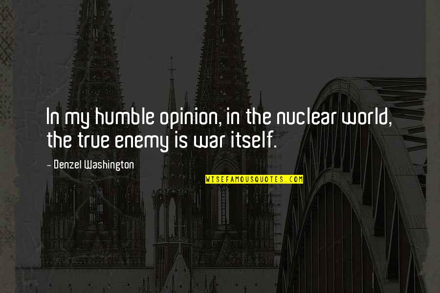 The Enemy In War Quotes By Denzel Washington: In my humble opinion, in the nuclear world,
