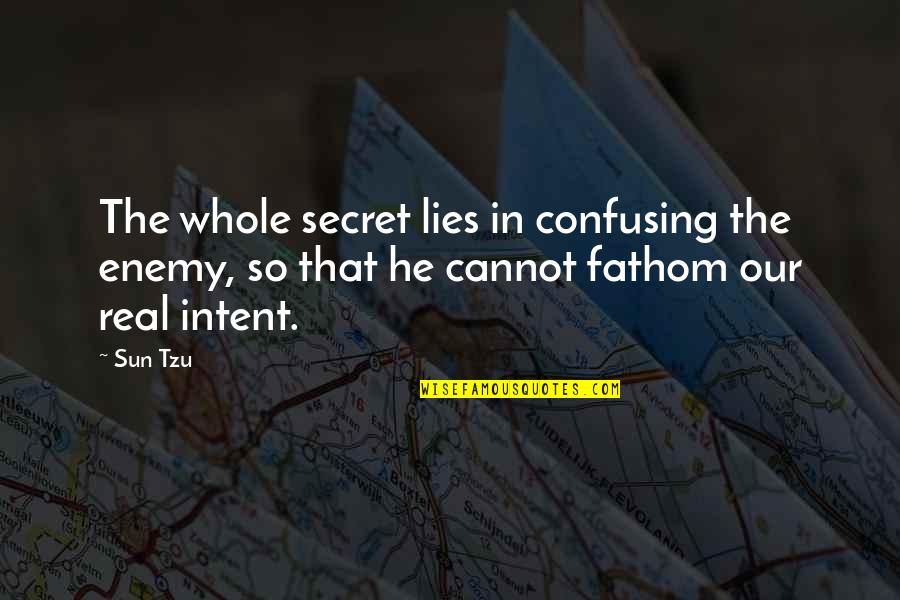 The Enemy In War Quotes By Sun Tzu: The whole secret lies in confusing the enemy,