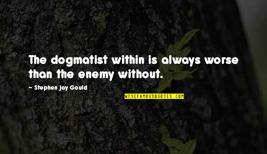 The Enemy Within Quotes By Stephen Jay Gould: The dogmatist within is always worse than the