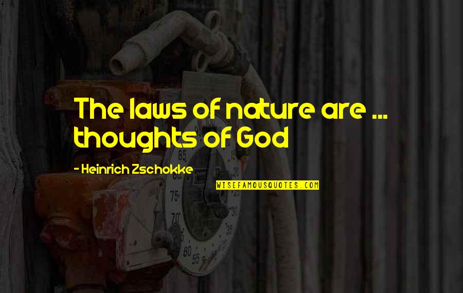 The Environment And Nature Quotes By Heinrich Zschokke: The laws of nature are ... thoughts of