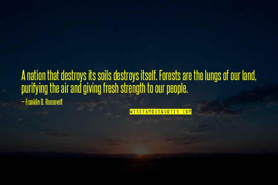 The Environment Quotes By Franklin D. Roosevelt: A nation that destroys its soils destroys itself.