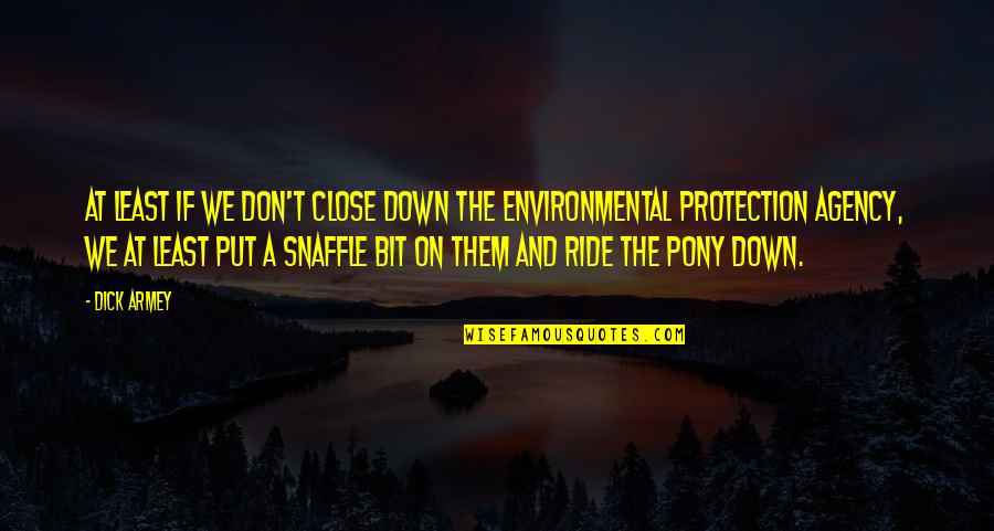 The Environmental Protection Quotes By Dick Armey: At least if we don't close down the