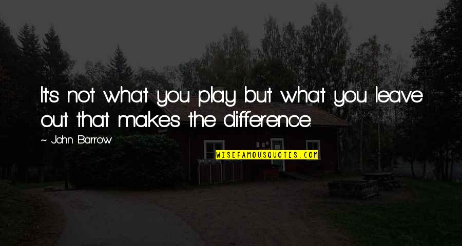 The Ephemeral Nature Of Life Quotes By John Barrow: It's not what you play but what you