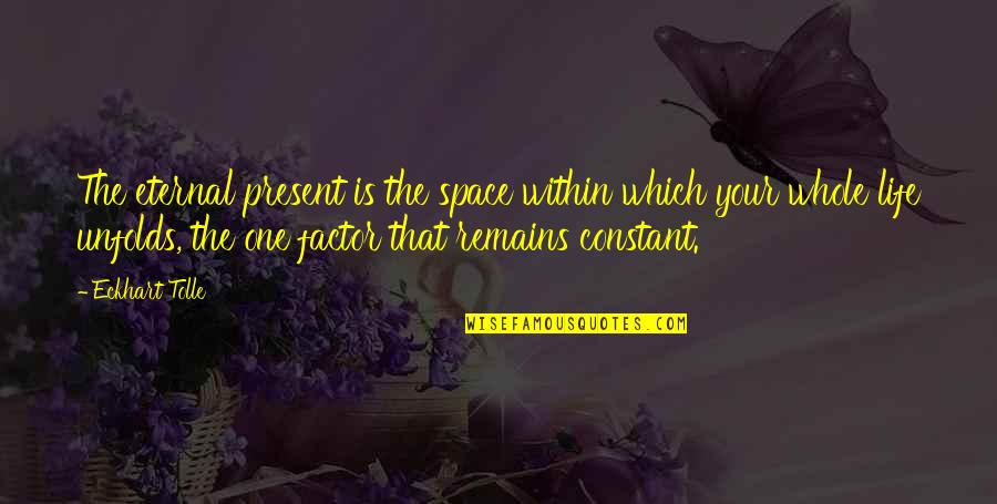 The Eternal Present Quotes By Eckhart Tolle: The eternal present is the space within which The Eternal Present Quotes By Eckhart Tolle: The eternal present is the space within which