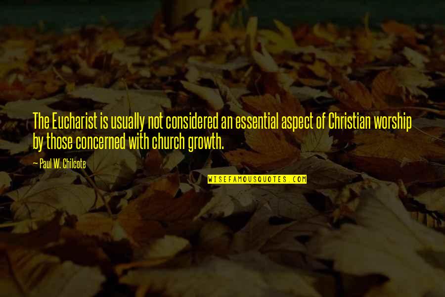 The Eucharist Quotes By Paul W. Chilcote: The Eucharist is usually not considered an essential