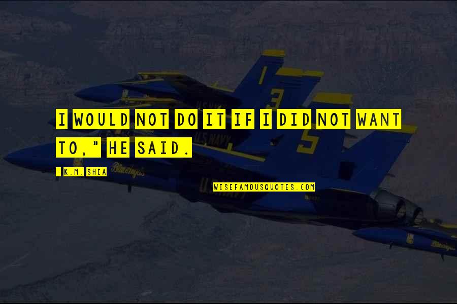 The Evening Movie Quotes By K.M. Shea: I would not do it if I did