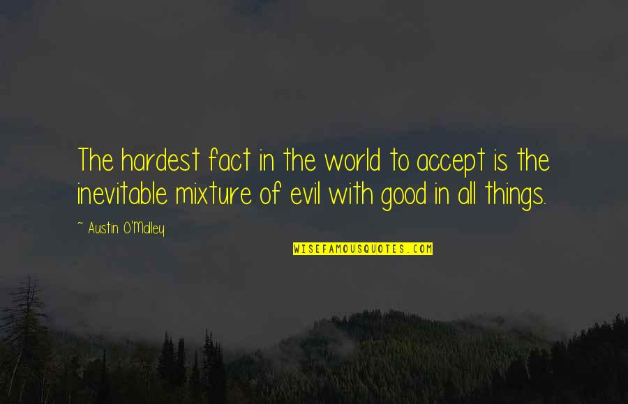 The Evil In The World Quotes By Austin O'Malley: The hardest fact in the world to accept
