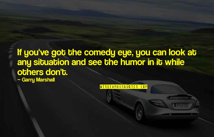 The Eye Look Quotes By Garry Marshall: If you've got the comedy eye, you can