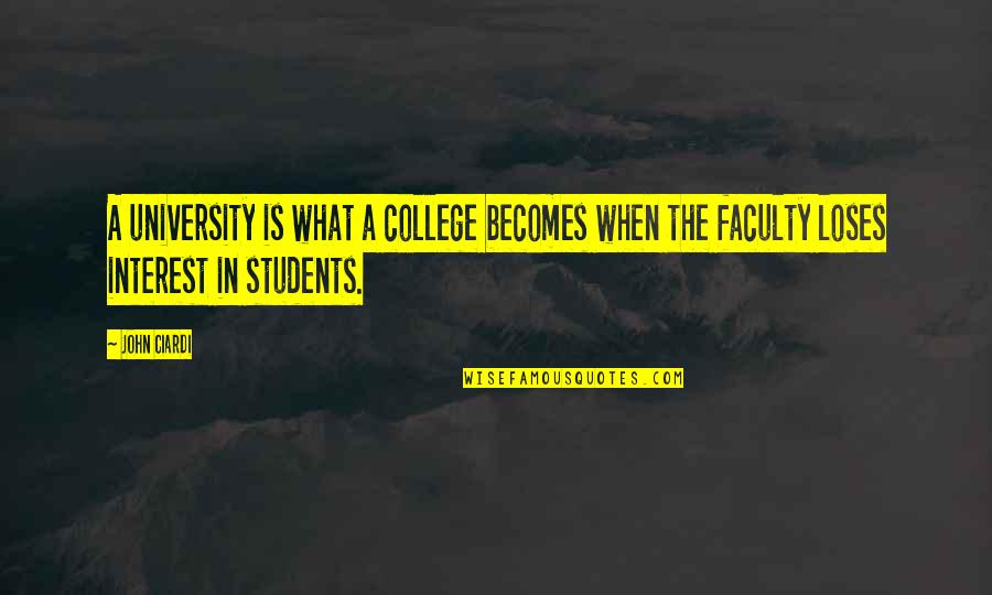 The Faculty Quotes By John Ciardi: A university is what a college becomes when