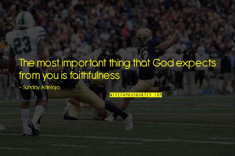 The Faithfulness Of God Quotes By Sunday Adelaja: The most important thing that God expects from