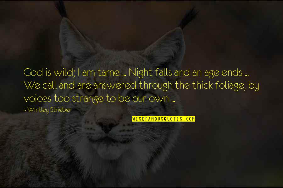 The Falls Of God Quotes By Whitley Strieber: God is wild; I am tame ... Night