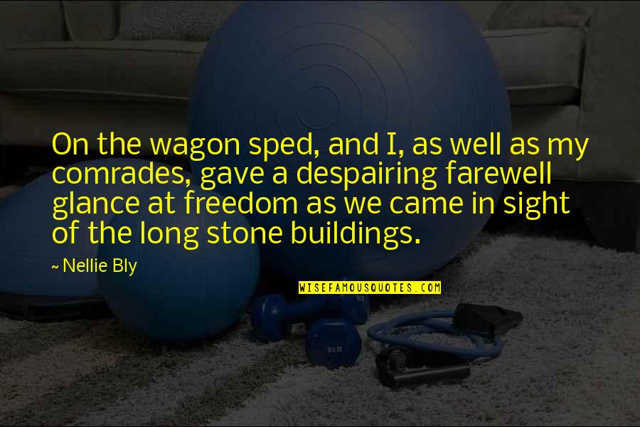 The Farewell Quotes By Nellie Bly: On the wagon sped, and I, as well The Farewell Quotes By Nellie Bly: On the wagon sped, and I, as well