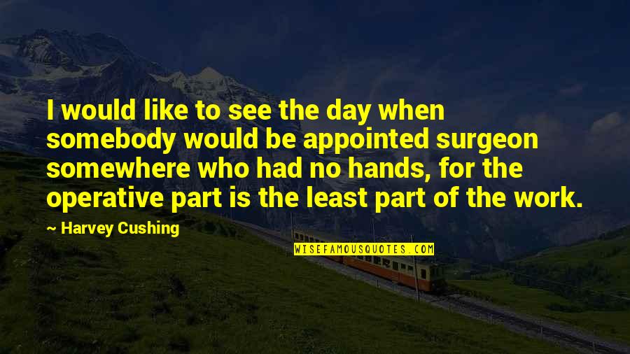 The Feeling Of Losing Someone Quotes By Harvey Cushing: I would like to see the day when