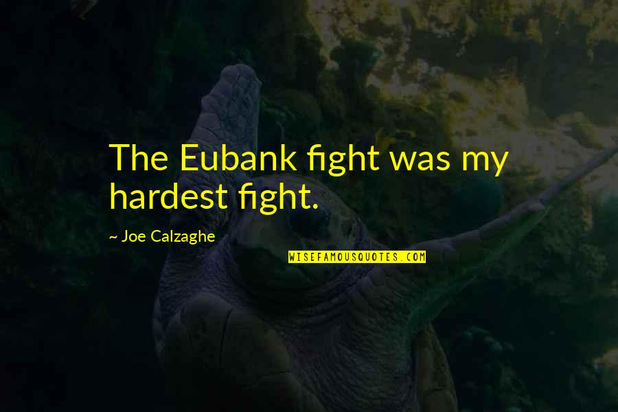 The Fighter Quotes By Joe Calzaghe: The Eubank fight was my hardest fight.