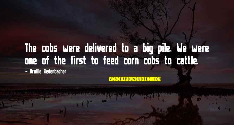 The First One Quotes By Orville Redenbacher: The cobs were delivered to a big pile.