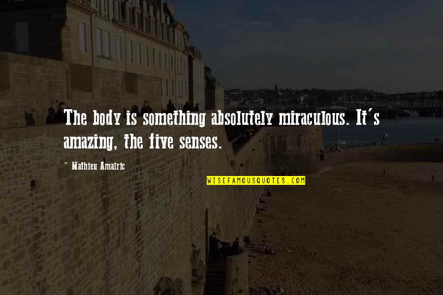 The Five Senses Quotes By Mathieu Amalric: The body is something absolutely miraculous. It's amazing,