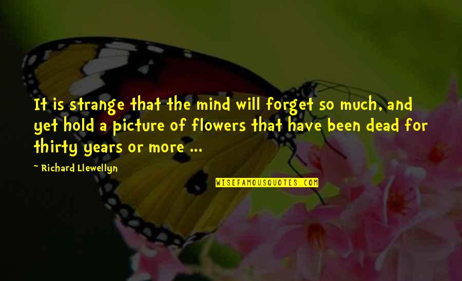 The Flowers Quotes By Richard Llewellyn: It is strange that the mind will forget