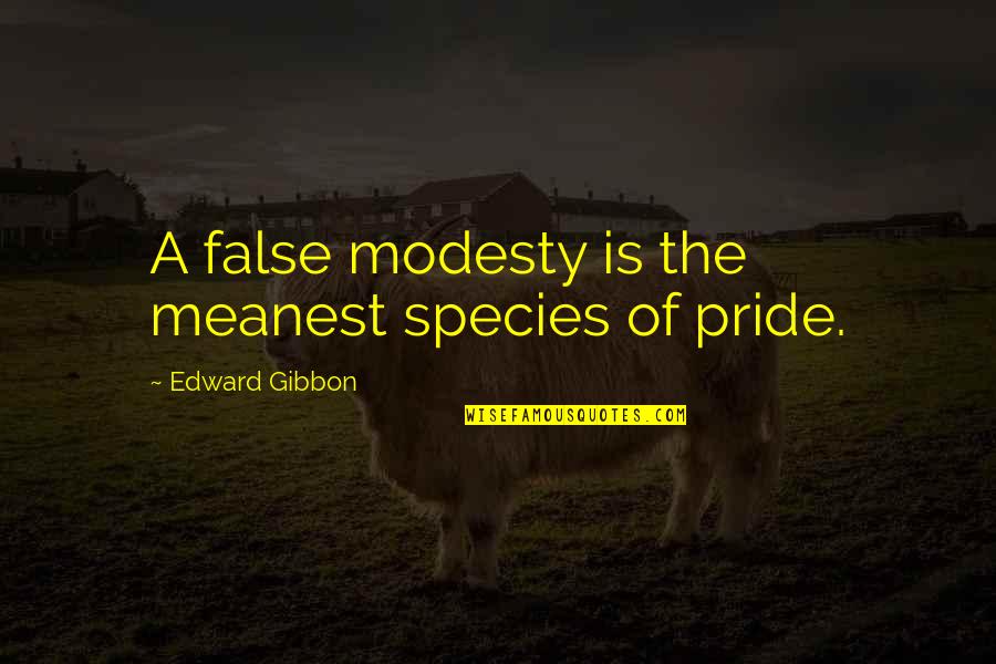 The Fog Machine Quotes By Edward Gibbon: A false modesty is the meanest species of