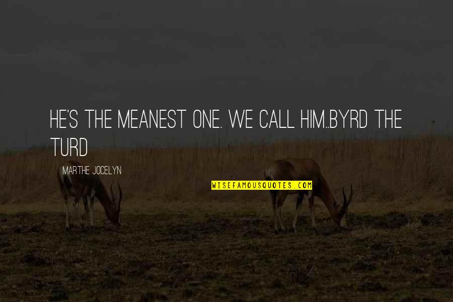 The Folly Quotes By Marthe Jocelyn: He's the meanest one. We call him..Byrd the The Folly Quotes By Marthe Jocelyn: He's the meanest one. We call him..Byrd the