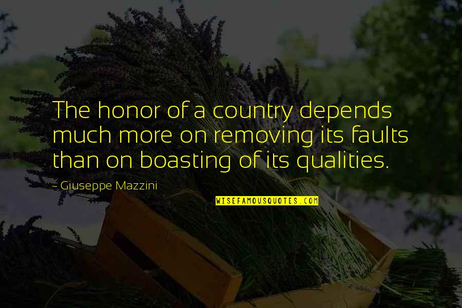 The Fox Inheritance Quotes By Giuseppe Mazzini: The honor of a country depends much more The Fox Inheritance Quotes By Giuseppe Mazzini: The honor of a country depends much more