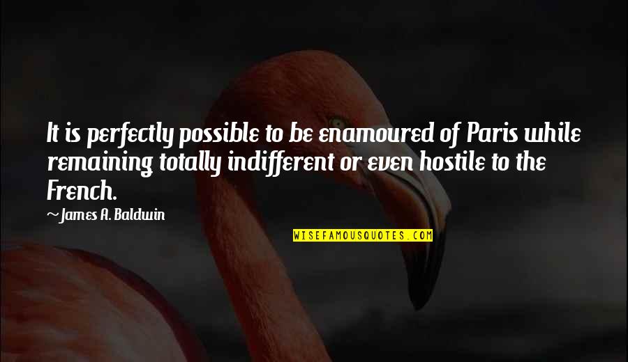 The French Culture Quotes By James A. Baldwin: It is perfectly possible to be enamoured of
