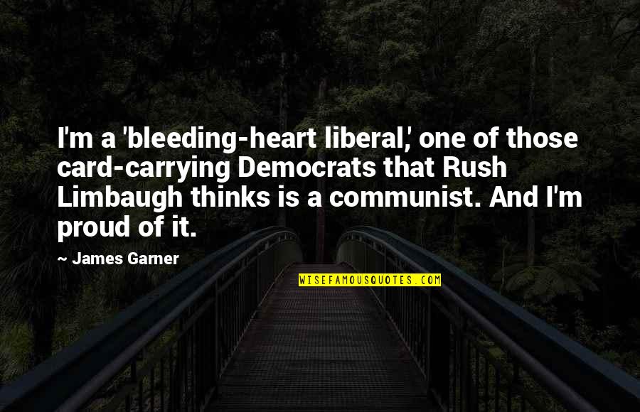 The Friday Everything Changed Quotes By James Garner: I'm a 'bleeding-heart liberal,' one of those card-carrying