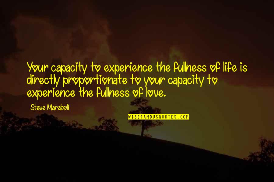 The Fullness Of Life Quotes By Steve Maraboli: Your capacity to experience the fullness of life The Fullness Of Life Quotes By Steve Maraboli: Your capacity to experience the fullness of life