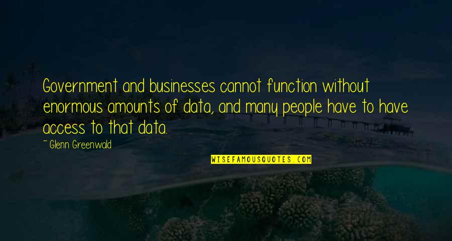 The Function Of Government Quotes By Glenn Greenwald: Government and businesses cannot function without enormous amounts