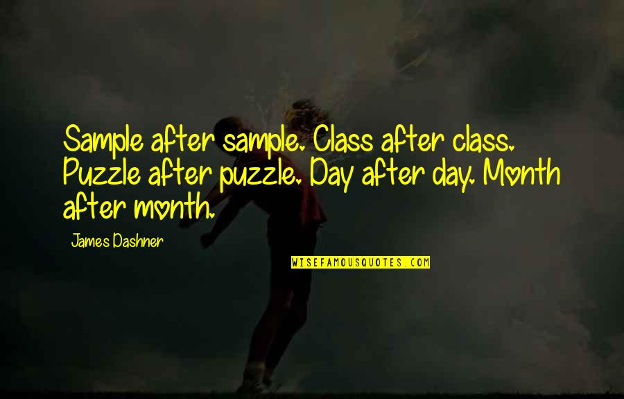 The Galaxy And Love Quotes By James Dashner: Sample after sample. Class after class. Puzzle after