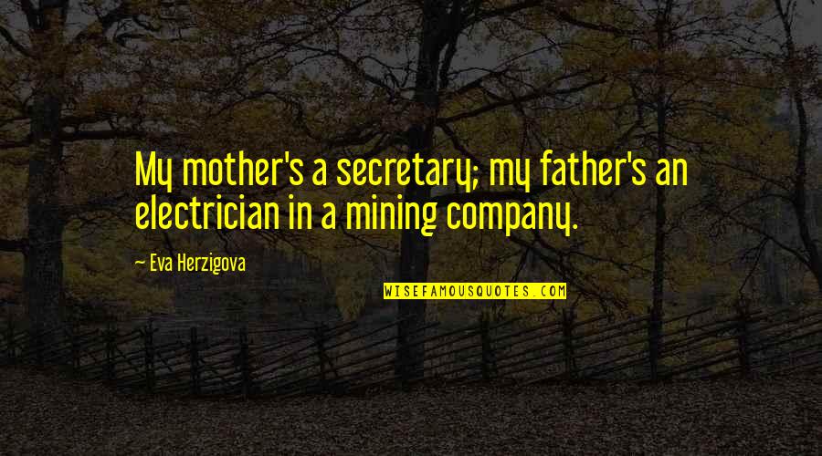 The Gaming Industry Quotes By Eva Herzigova: My mother's a secretary; my father's an electrician